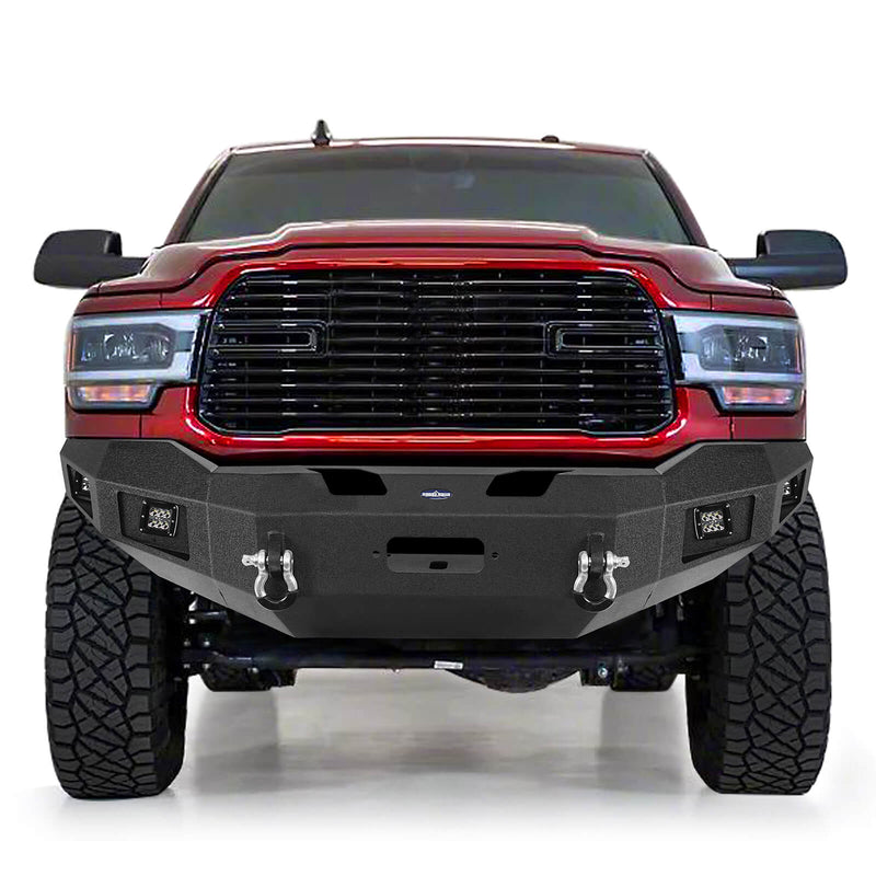 Load image into Gallery viewer, Dodge Ram 2500 Full Width Front Bumper DiscoveryⅠFront Bumper w/Winch Plate &amp; LED Spotlights for 2019-2021 Dodge Ram 2500 BXG6300 

