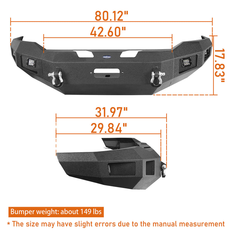 Load image into Gallery viewer, Dodge Ram 2500 Full Width Front Bumper DiscoveryⅠFront Bumper w/Winch Plate &amp; LED Spotlights for 2019-2021 Dodge Ram 2500 BXG6300 9
