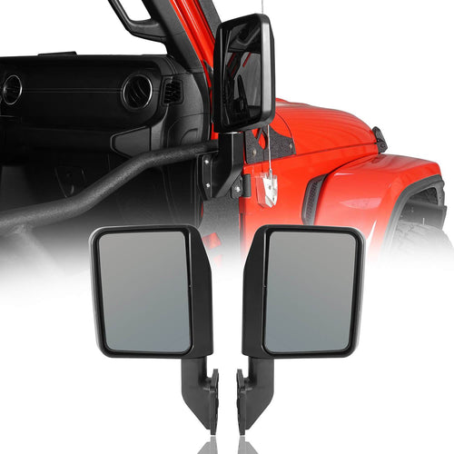 Hooke Road Half Door Side Mirrors for 1997-2020 Jeep Wrangler TJ JK JL & 2020 Gladiator JT u-Box Offroad MMR10016 2