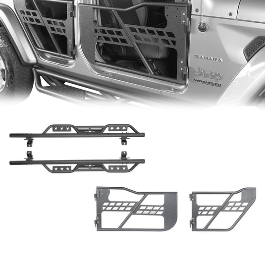 Hooke Road 4-Door Tubular Doors & Side Steps(18-24 Jeep Wrangler JL)