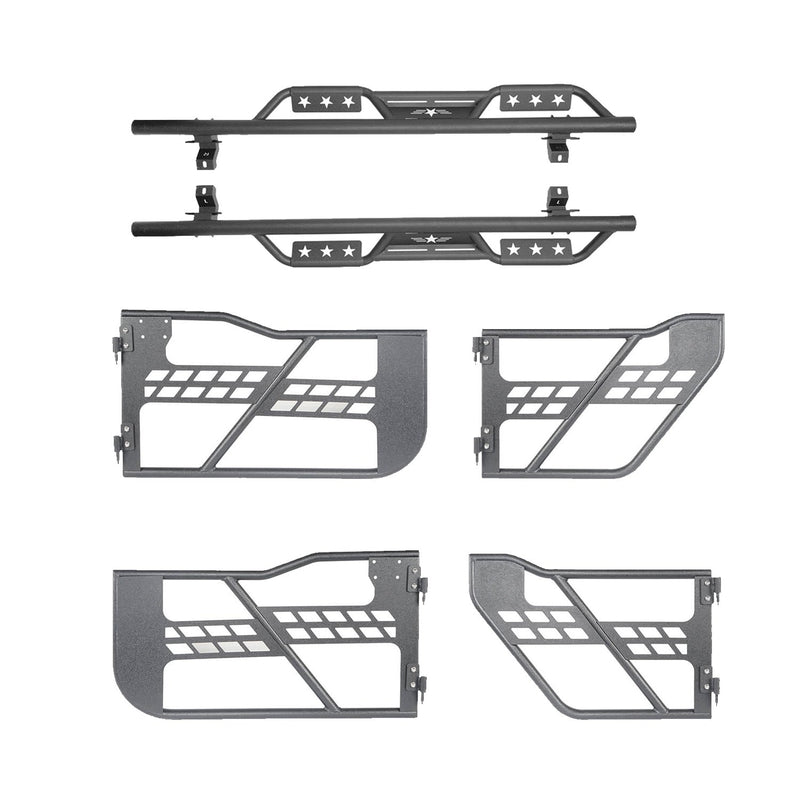 Load image into Gallery viewer, Hooke Road 4-Door Tubular Doors &amp; Side Steps(18-24 Jeep Wrangler JL)
