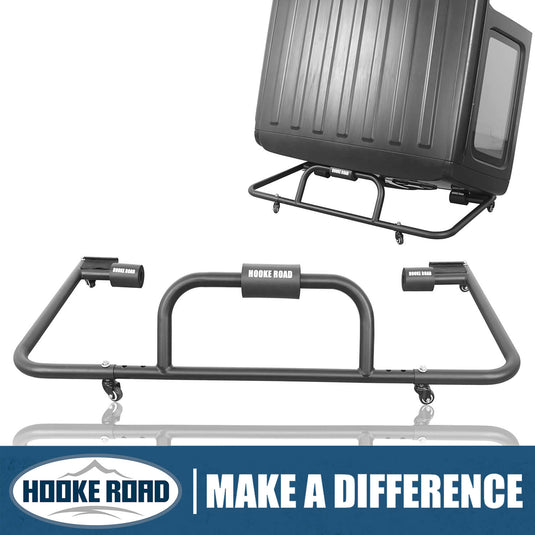 Hooke Road Hardtop Carrier Storage Cart Rack Black Sliding(87-23 Jeep Wrangler JK YJ TJ JL)