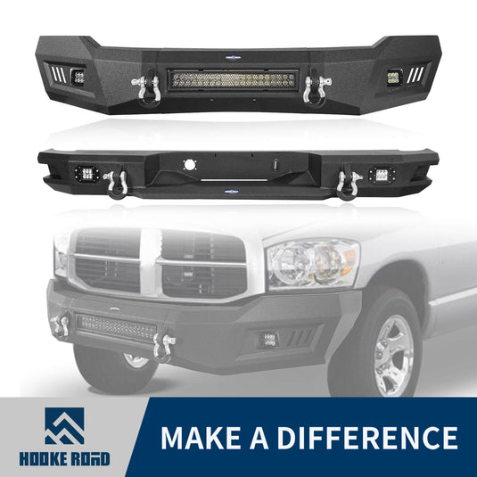 HookeRoad Ram 1500 Front Bumper_Rear Bumper Combo Kit for 2006-2008 Ram1500 BXG65006503-1