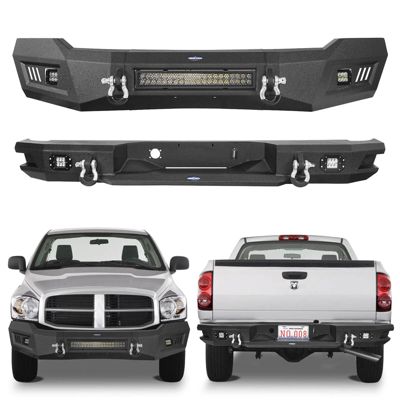 Load image into Gallery viewer, HookeRoad Ram 1500 Front Bumper_Rear Bumper Combo Kit for 2006-2008 Ram1500 BXG65006503-2
