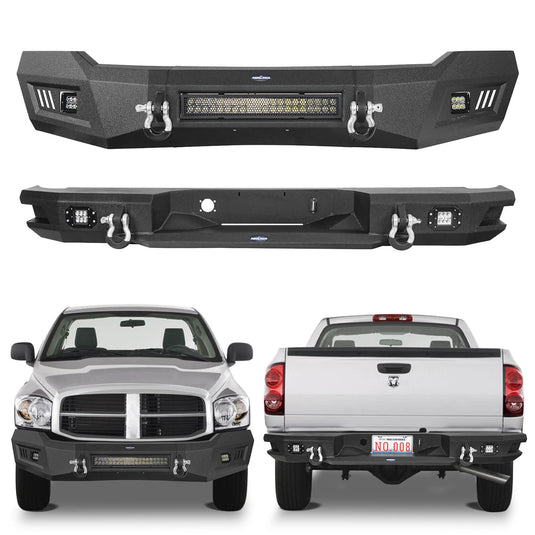 HookeRoad Ram 1500 Front Bumper_Rear Bumper Combo Kit for 2006-2008 Ram1500 BXG65006503-2