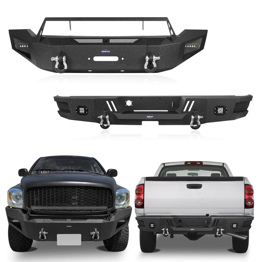 HookeRoad Ram 1500 Full width Front Bumper and Rear Bumper Combo for 2006-2008 Ram1500 BXG65026503-2