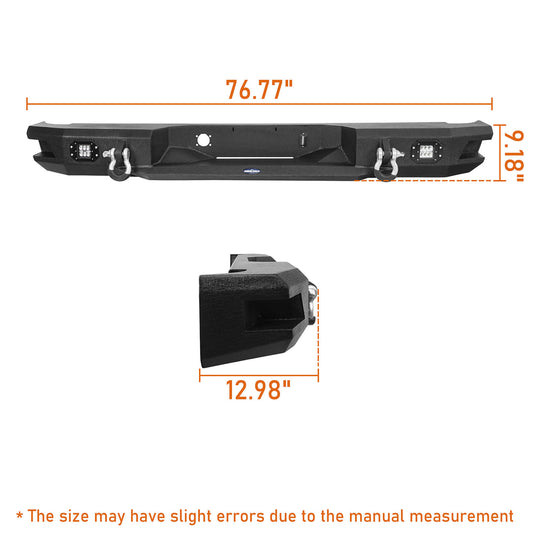 HookeRoad Ram 1500 Full width Front Bumper and Rear Bumper Combo for 2006-2008 Ram1500 BXG65026503-30