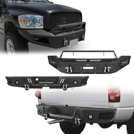 HookeRoad Ram 1500 Full width Front Bumper and Rear Bumper Combo for 2006-2008 Ram1500 BXG65026503-3