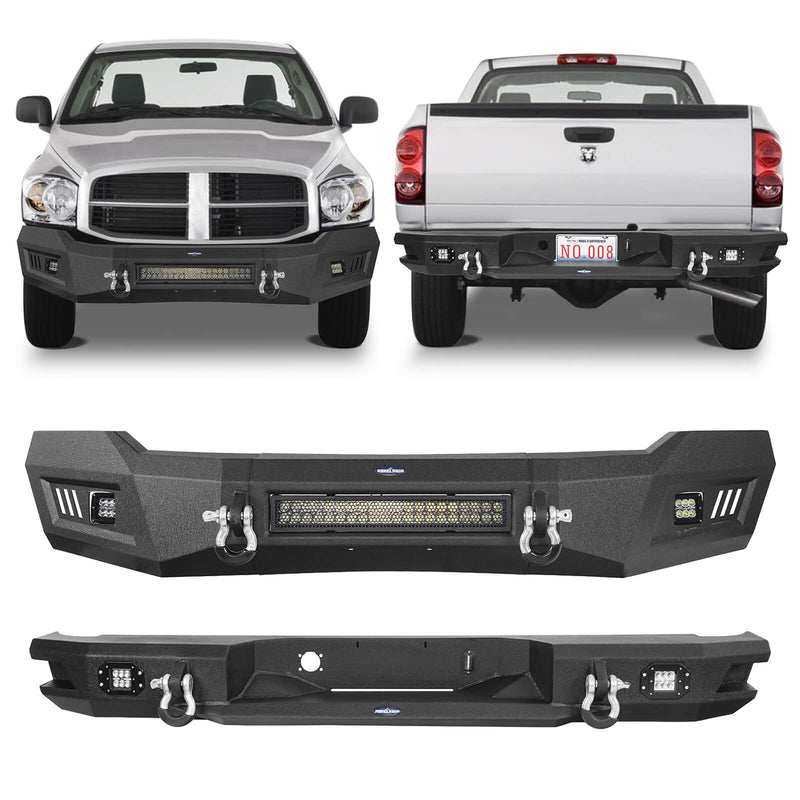Load image into Gallery viewer, HookeRoad Ram 1500 Front Bumper_Rear Bumper Combo Kit for 2006-2008 Ram1500 BXG65006503-3
