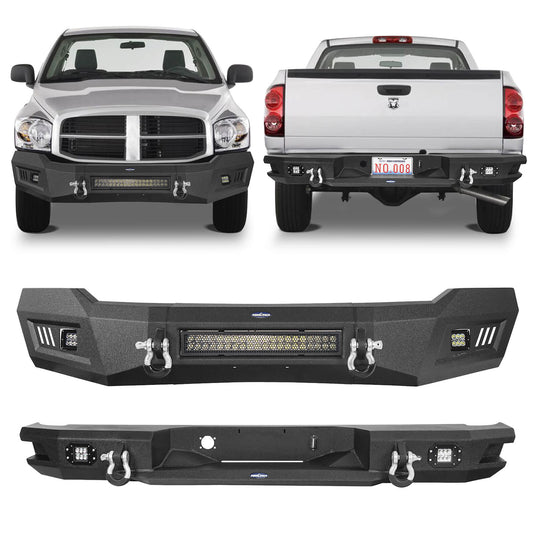 HookeRoad Ram 1500 Front Bumper_Rear Bumper Combo Kit for 2006-2008 Ram1500 BXG65006503-3