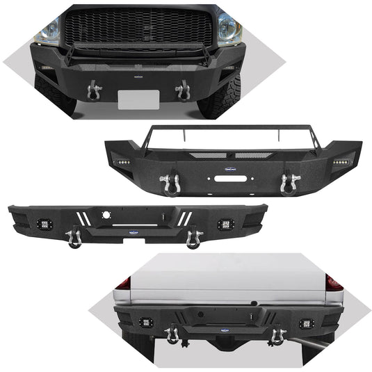 HookeRoad Ram 1500 Full width Front Bumper and Rear Bumper Combo for 2006-2008 Ram1500 BXG65026503-4