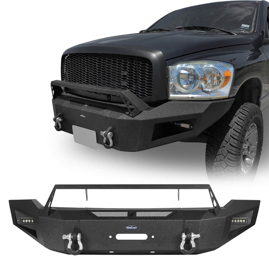 HookeRoad Ram 1500 Full width Front Bumper and Rear Bumper Combo for 2006-2008 Ram1500 BXG65026503-8