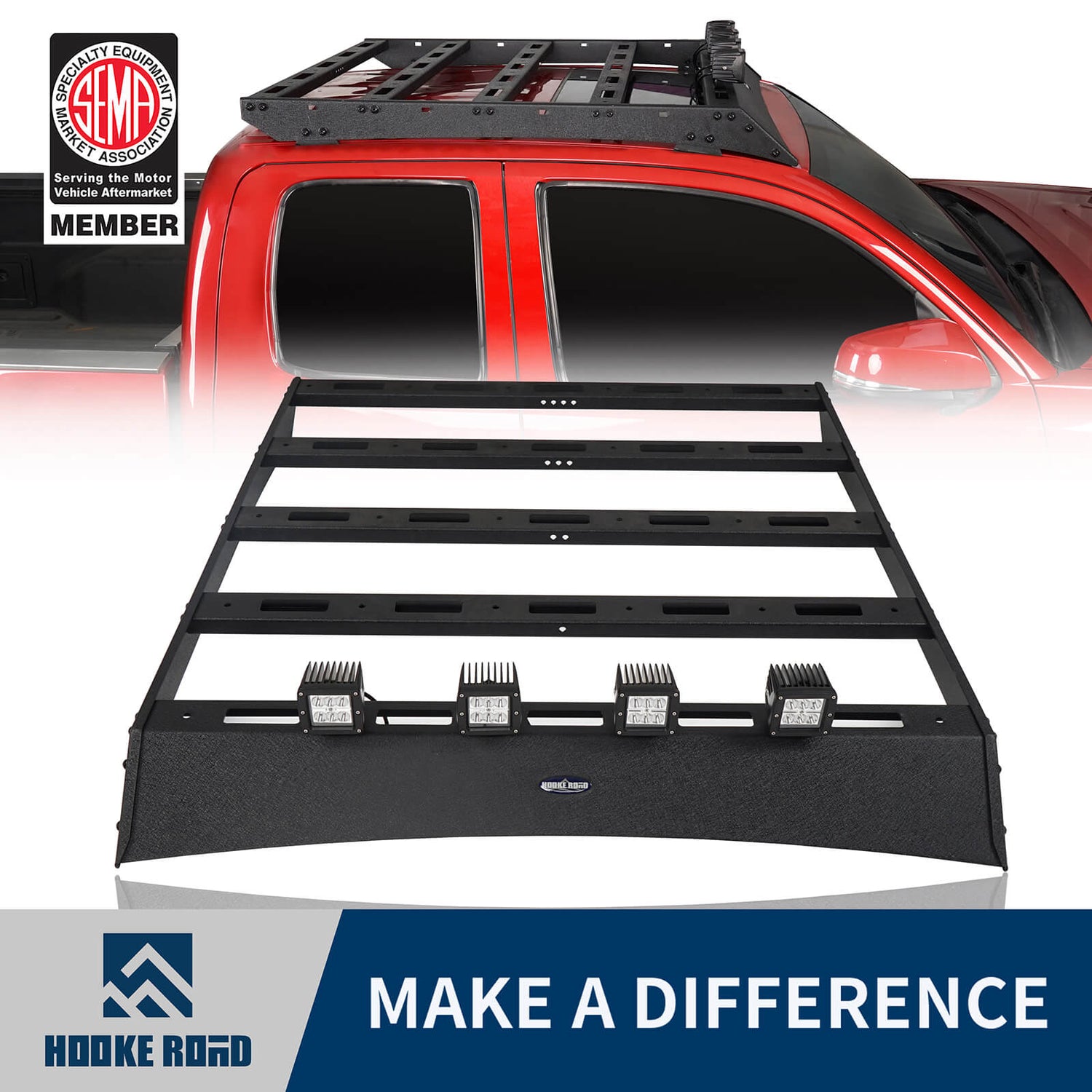 HookeRoad Access Cab Roof Rack w/ LED Lights for 20052023