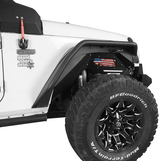 Hooke Road Fender Flares and Front & Rear Inner Fender Liners Kit(07-18 Jeep Wrangler JK)