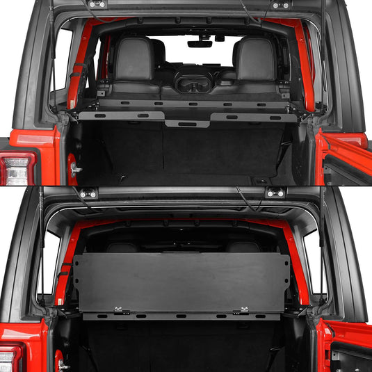 Hooke Road Interior Fold-Up Storage Rack Cargo Rack(18-24 Jeep Wrangler JL 4-Door Hardtop)