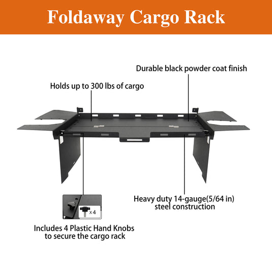 Hooke Road Interior Foldaway Cargo Rack(15-18 Jeep Wrangler JK 4- Door)