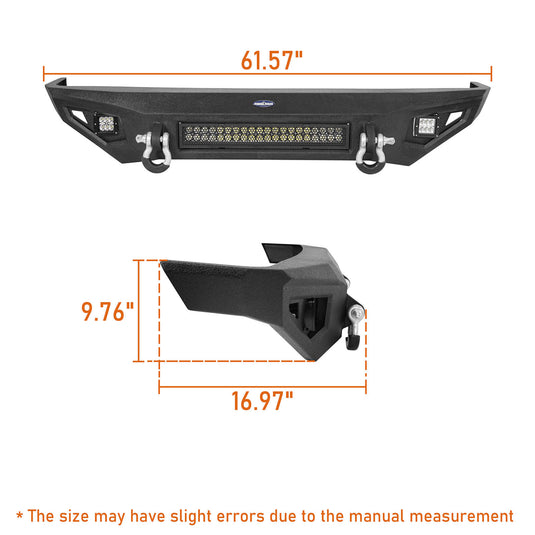 Jeep Cherokee XJ Front Bumper XJ Full Width Bumper with LED Light Bar for Jeep Cherokee BXG9032 13