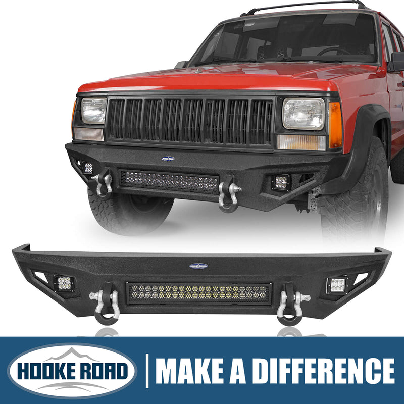 Load image into Gallery viewer, Jeep Cherokee XJ Front Bumper XJ Full Width Bumper with LED Light Bar for Jeep Cherokee BXG9032 1
