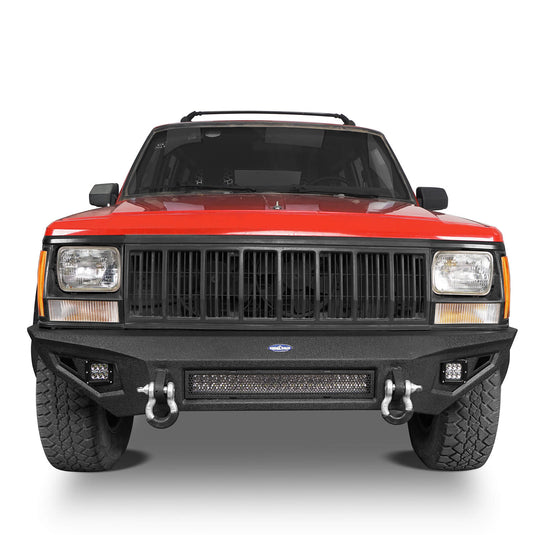 Jeep Cherokee XJ Front Bumper XJ Full Width Bumper with LED Light Bar for Jeep Cherokee BXG9032 3