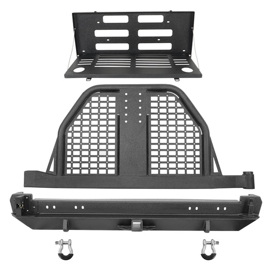 Rear Bumper w/ Swing Out Tire Carrier & Foldable Table(84-01 Jeep Cherokee XJ) - Hooke Road