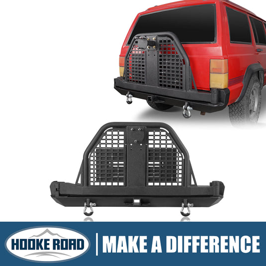 Rear Bumper w/ Swing Out Tire Carrier & Foldable Table(84-01 Jeep Cherokee XJ) - Hooke Road