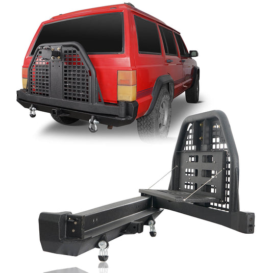 Rear Bumper w/ Swing Out Tire Carrier & Foldable Table(84-01 Jeep Cherokee XJ) - Hooke Road