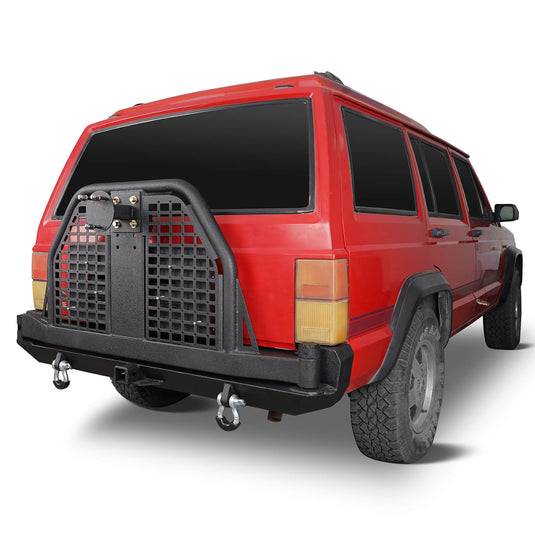 Rear Bumper w/ Swing Out Tire Carrier & Foldable Table(84-01 Jeep Cherokee XJ) - Hooke Road