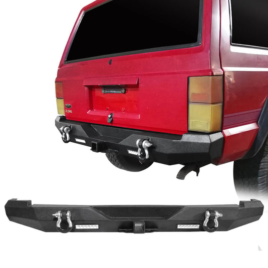 Hooke Road Destroyer Rear Bumper w/2 ¡Á18W LED Floodlights for Jeep Cherokee XJ 1984-2001 BXG321 u-Box Offroad 2