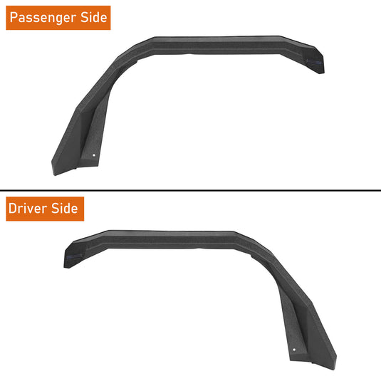 Jeep Flat Front Fender Flares w/ LED Lights ( 18-23 Jeep Wrangler JL & 20-23 Gladiator JT) - Hooke Road