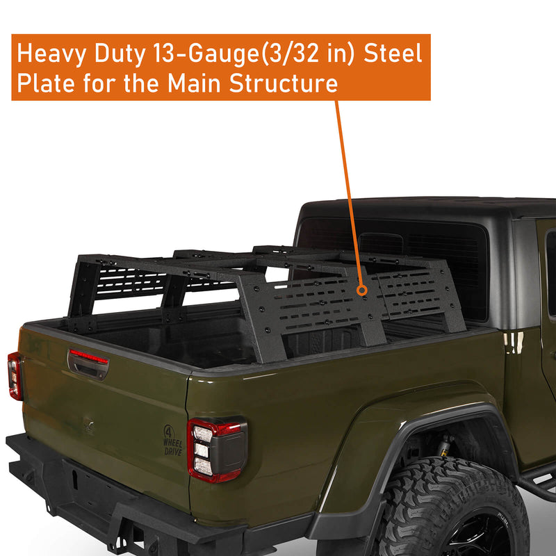 Load image into Gallery viewer, Jeep Gladiator JT &amp; Toyota Tacoma 12.2&quot; High Overland Bed Rack - Hooke Road BXG.9903S-1 4
