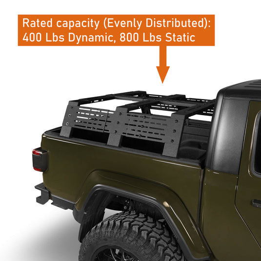 Jeep Gladiator JT & Toyota Tacoma 12.2" High Overland Bed Rack - Hooke Road BXG.9903S-1 5