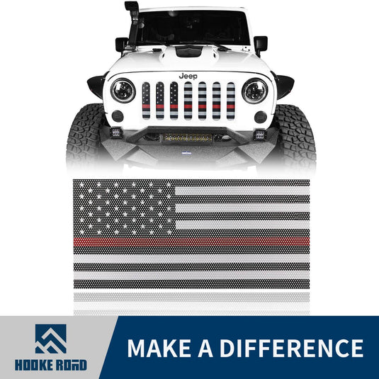 Hooke Road US Flag Grille Mesh Insert Old Glory Insert(07-18 Jeep Wrangler JK)