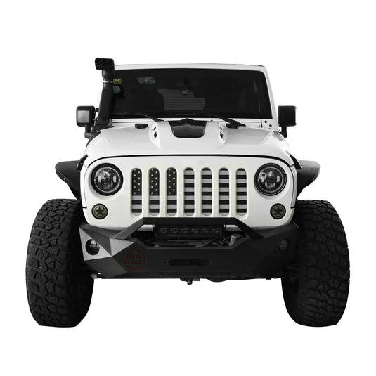 Hooke Road Jeep Grille Insert Front US American Flag Jeep Grille Insert Old Glory Grille Insert for Jeep Wrangler JK & JKU 2007-2018 MMR161 u-Box Offroad 4