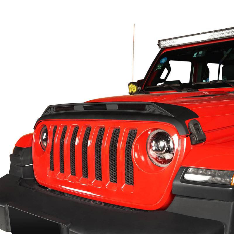 Load image into Gallery viewer, Hooke Road Jeep Hood Protector w/ Amber Lights for 2018-2022 Jeep Wrangler JL  and 2020-2022 Gladiator JT bxg30023 11
