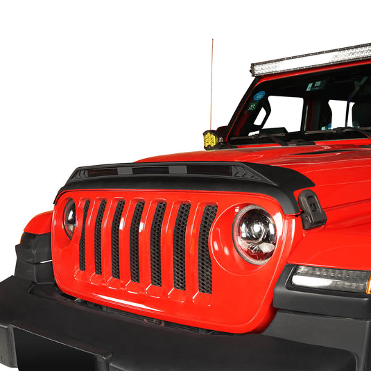 Hooke Road Jeep Hood Protector w/ Amber Lights for 2018-2022 Jeep Wrangler JL  and 2020-2022 Gladiator JT bxg30023 11