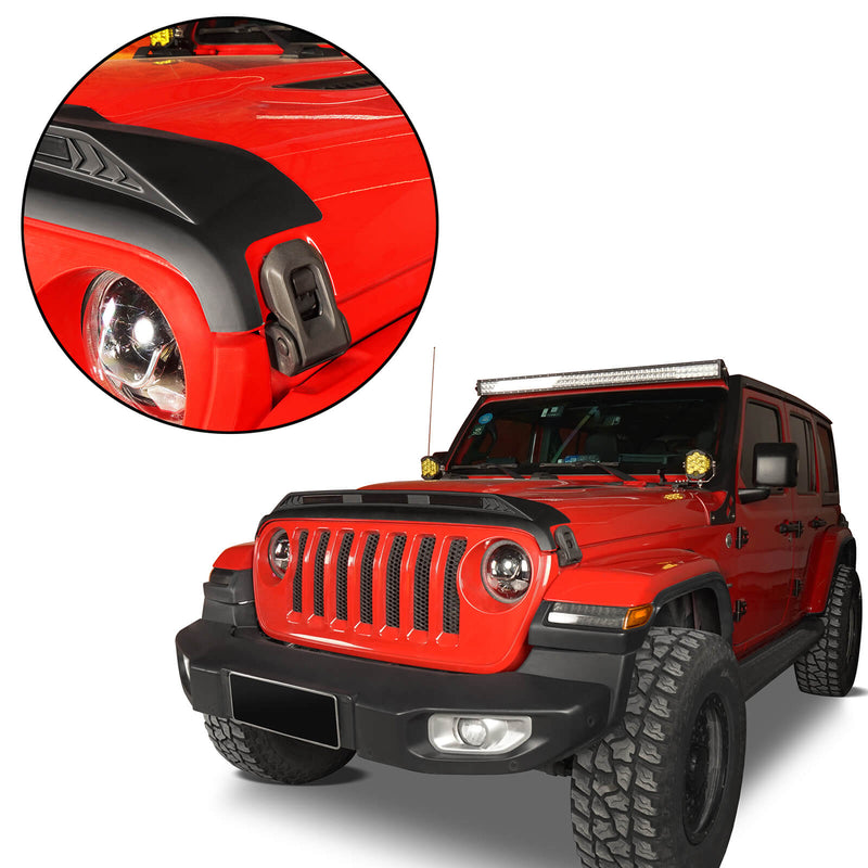 Load image into Gallery viewer, Hooke Road Jeep Hood Protector w/ Amber Lights for 2018-2022 Jeep Wrangler JL  and 2020-2022 Gladiator JT bxg30023 12
