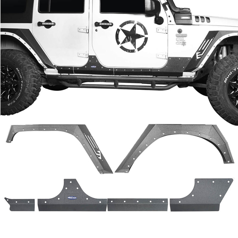 Load image into Gallery viewer, Hooke Road Jeep JK Armour Fender Flares Body Armor Cladding for Jeep Wrangler JK 2007-2018 BXG208BXG213 Jeep Accessories u-Box offroad 2
