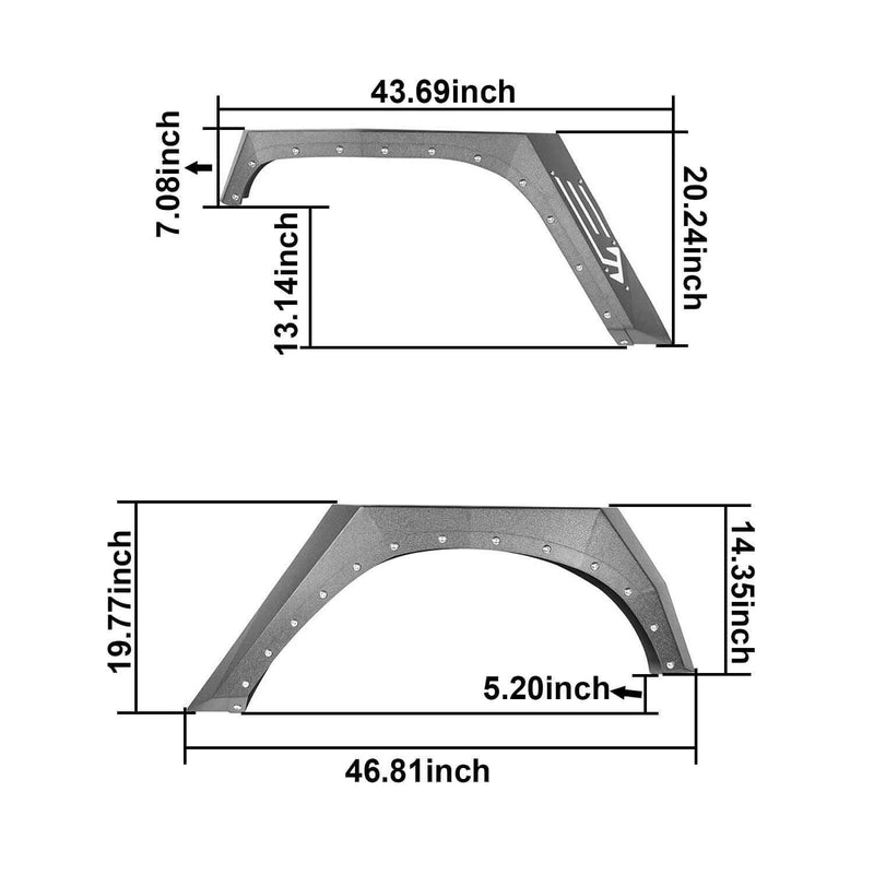 Load image into Gallery viewer, Hooke Road Armour Fender Flares Kit Inner Fender Liners for Jeep Wrangler JK 2007-2018 Jeep JK Metal Fenders Jeep JK Accessories BXG208MMR1760BXG223 u-Box offroad 9
