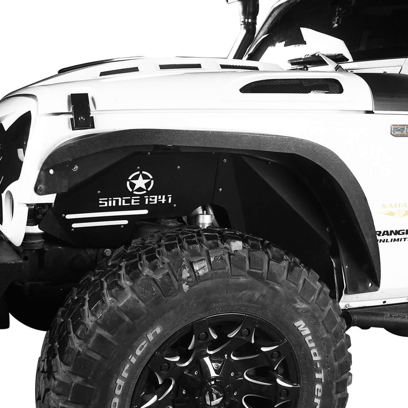 Load image into Gallery viewer, Hooke Road Jeep JK Front Rear Inner Fender Liners Flat Fender Flares for Jeep Wrangler JK 2007-2018 BXG007BXG223MMR1760 Jeep Exterior Parts Jeep JK Accessories u-Box offroad 9
