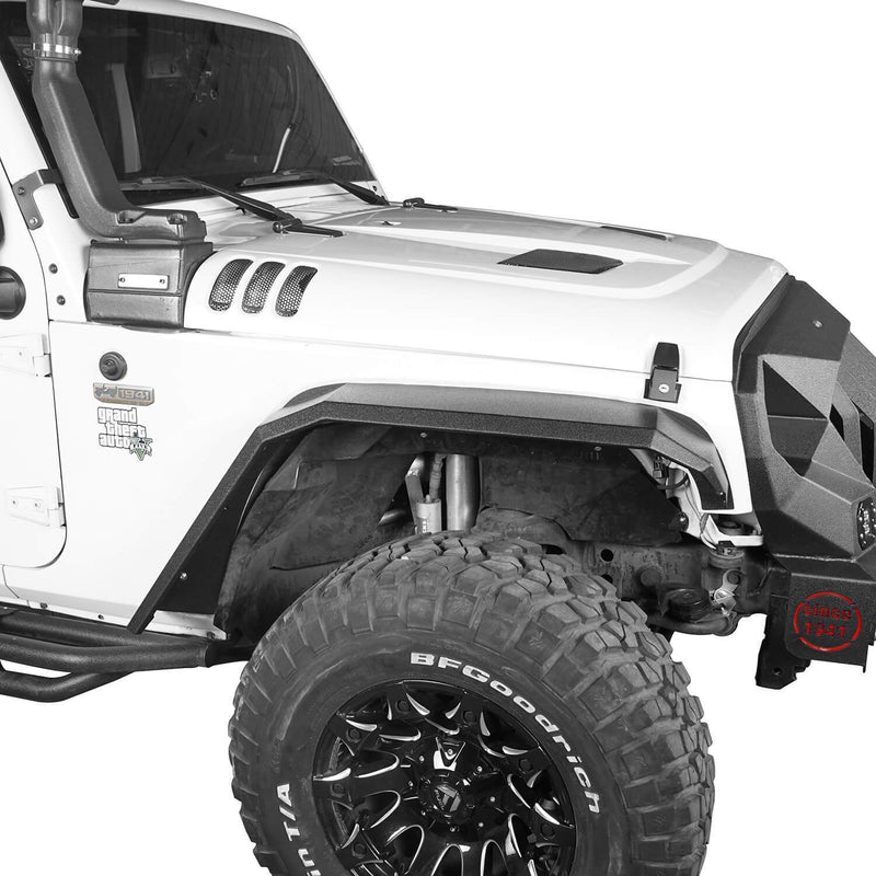 Load image into Gallery viewer, Hooke Road Jeep JK Front Rear Inner Fender Liners Flat Fender Flares for Jeep Wrangler JK 2007-2018 BXG007BXG223MMR1760 Jeep Exterior Parts Jeep JK Accessories u-Box offroad 4
