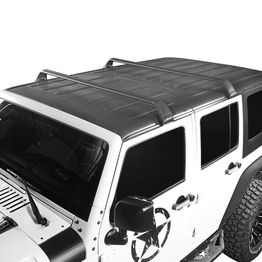 Hooke Road Flat Fender Flares & Black Cross Bars Roof Rack(07-18 Jeep Wrangler JK)