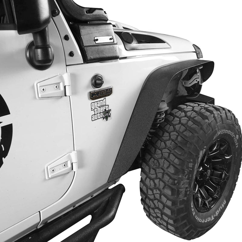 Load image into Gallery viewer, Hooke Road Opar Jeep JK Flat Fender Flares Steel Fender Flares for Jeep Wrangler JK 2007-2018 bxg224 u-Box Offroad 4
