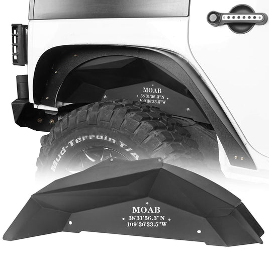 Hooke Road Jeep JK Flux Tubular Fender Flares & Inner Fender Liners for Jeep Wrangler JK 2007-2018 Jeep JK Metal Fenders Jeep JK Accessories  BXG089MMR1760BXG223 u-Box offroad 13