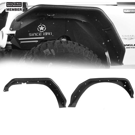 Hooke Road Jeep JK Flux Tubular Fender Flares & Inner Fender Liners for Jeep Wrangler JK 2007-2018 Jeep JK Metal Fenders Jeep JK Accessories  BXG089MMR1760BXG223 u-Box offroad  4