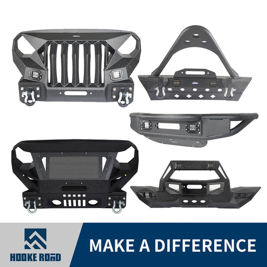 Hooke Road Offroad Aftermarket Front Bumpers For 2007-2018 Jeep Wrangler JK/JKU