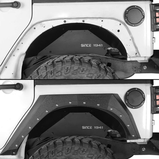 Hooke Road Front and Rear Inner Fender Liners(07-18 Jeep Wrangler JK) b20661s+b2068s 13