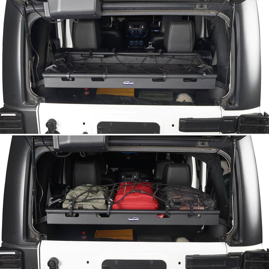 Hooke Road Jeep JK Interior Cargo Rack 4 Doors Jeep Wrangler Rear Cargo Rack for Jeep Wrangler JK JKU 2007-2018 BXG009 u-Box offroad 5