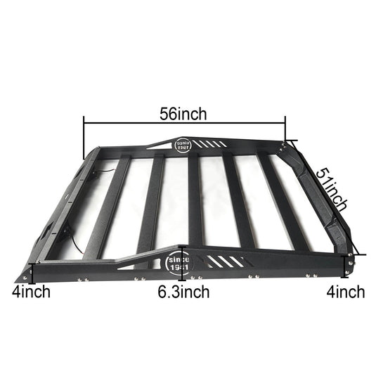 Hooke Road Hardtop Rear Roof Rack Cargo Carrier Basket(07-18 Jeep Wrangler JK 4 Doors)