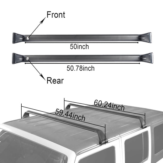 Hooke Road Roof Rack Aluminum Alloy(07-23 Jeep Wrangler JK JL  Jeep Gladiator JT)