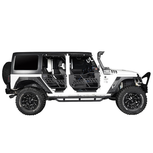 Hooke Road Jeep JK Running Boards and Tubular Half Doors Combo for Jeep Wrangler JK 2007-2018 BXG106136 Jeep JK Side Steps Jeep Tube Doors Jeep Half Doors 10